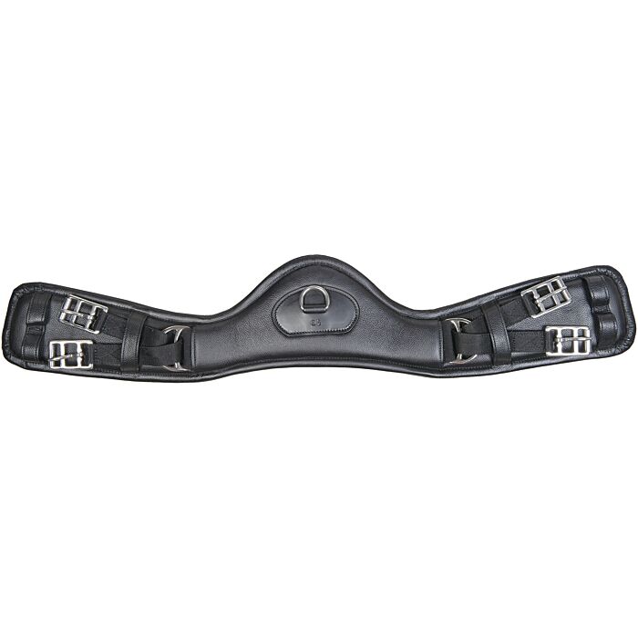 HKM Leather Girth -Dressage Anatomical- Elastic 12757*
