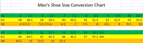 Euro men's shoe size to us best sale