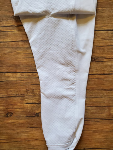 HKM Full Seat Silicone White Breeches 9237*