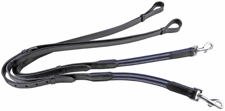 HKM Leather Side Reins with Elasticated Insert 6255*