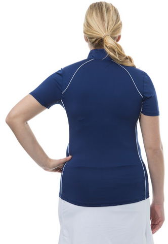 SanSoleil sunglow short sleeve zip mock 900447*