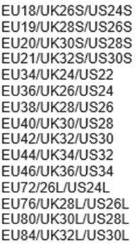 Women's Clothing Conversion Chart EU to US